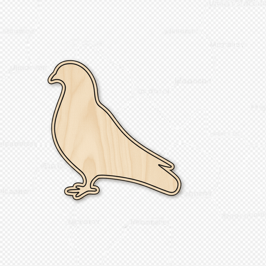 Wood Pigeon - Wooden Bird Shape for Wildlife Craft Project 46" Blank Door Hanger Wooden Cutout Cut Outs - Unfinished - NameSigns.com