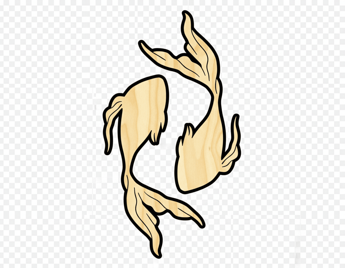 Wood Pisces Shape – Handmade Wooden Sign | Zodiac Fish Decoration Blank Door Hanger Wooden Cutout Cut Outs - Unfinished - NameSigns.com