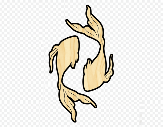 Wood Pisces Shape – Handmade Wooden Sign | Zodiac Fish Decoration Blank Door Hanger Wooden Cutout Cut Outs - Unfinished - NameSigns.com