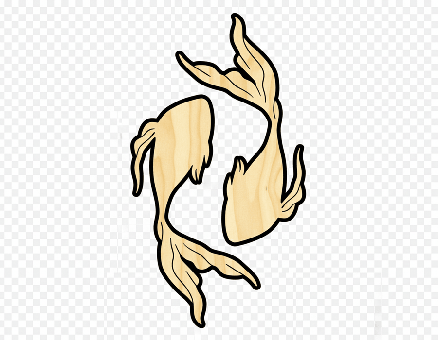 Wood Pisces Shape – Handmade Wooden Sign | Zodiac Fish Decoration Blank Door Hanger Wooden Cutout Cut Outs - Unfinished - NameSigns.com