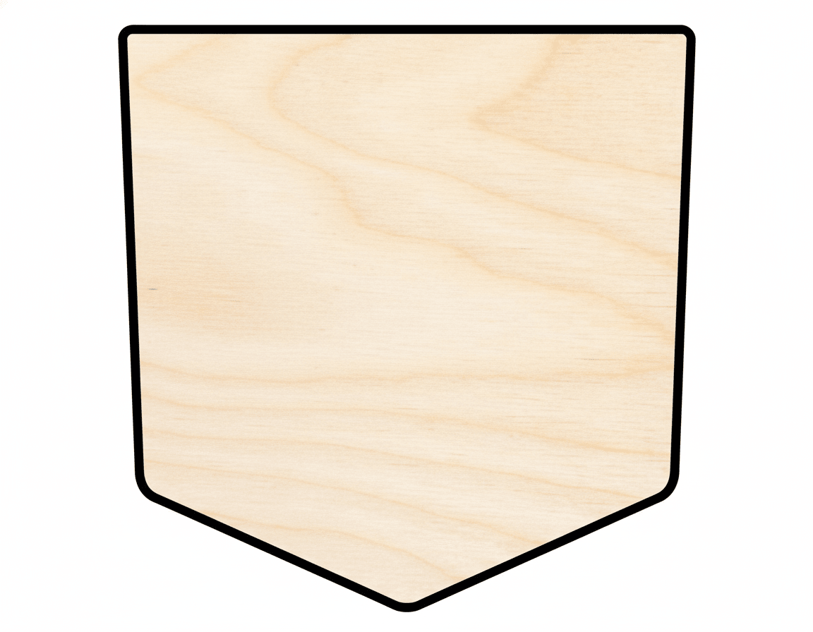 Wood Pocket Shape - Craft - Blank Door Hanger Wooden Cutout Cut Outs - Unfinished - NameSigns.com