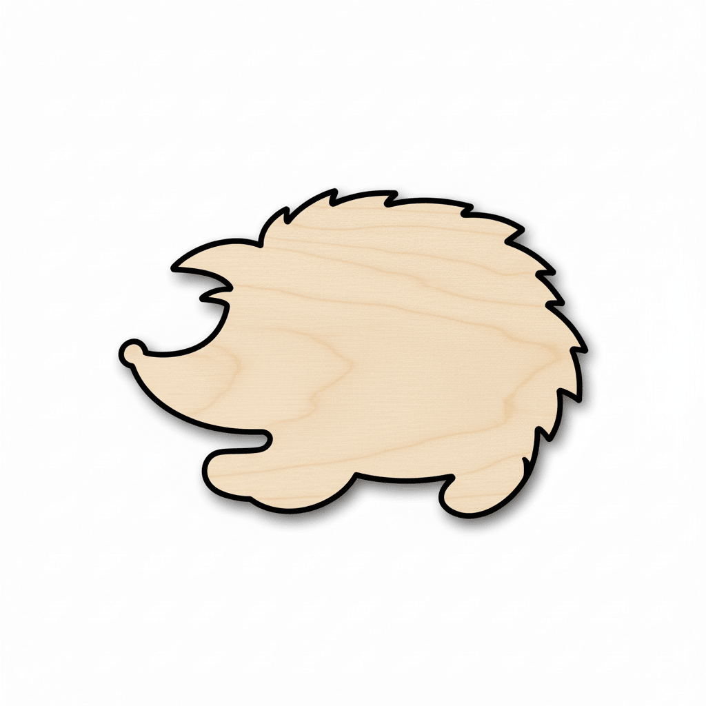 Wood Porcupine - Baby Porcupine Cutout | DIY Wooden Animals Craft Shapes Blank Door Hanger Wooden Cutout Cut Outs - Unfinished - NameSigns.com