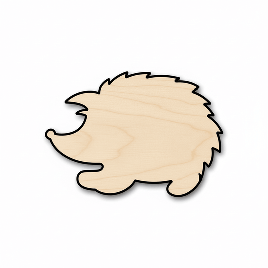 Wood Porcupine - Baby Porcupine Cutout | DIY Wooden Animals Craft Shapes Blank Door Hanger Wooden Cutout Cut Outs - Unfinished - NameSigns.com
