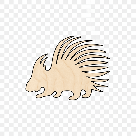 Wood Porcupine | DIY Wood Cutout Animal Silhouette Decor 46" Baltic Birch Blank Door Hanger Wooden Cutout Cut Outs - Unfinished - NameSigns.com