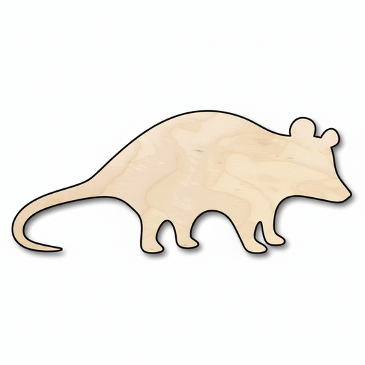Wood Possum – Laser Cut Wooden Animal Silhouette for DIY Crafts Blank Door Hanger Wooden Cutout Cut Outs - Unfinished - NameSigns.com