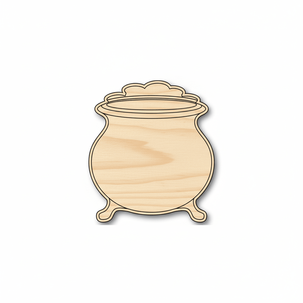 Wood Pot - Leprechaun Shape | St Patricks Wooden Craft Shapes Blank Door Hanger Wooden Cutout Cut Outs - Unfinished - NameSigns.com