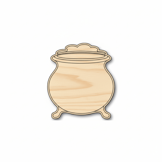 Wood Pot - Leprechaun Shape | St Patricks Wooden Craft Shapes Blank Door Hanger Wooden Cutout Cut Outs - Unfinished - NameSigns.com