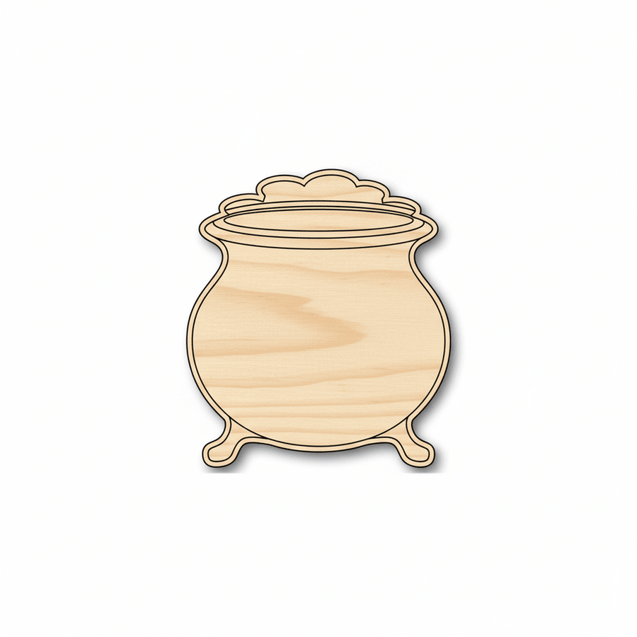 Wood Pot - Leprechaun Shape | St Patricks Wooden Craft Shapes Blank Door Hanger Wooden Cutout Cut Outs - Unfinished - NameSigns.com
