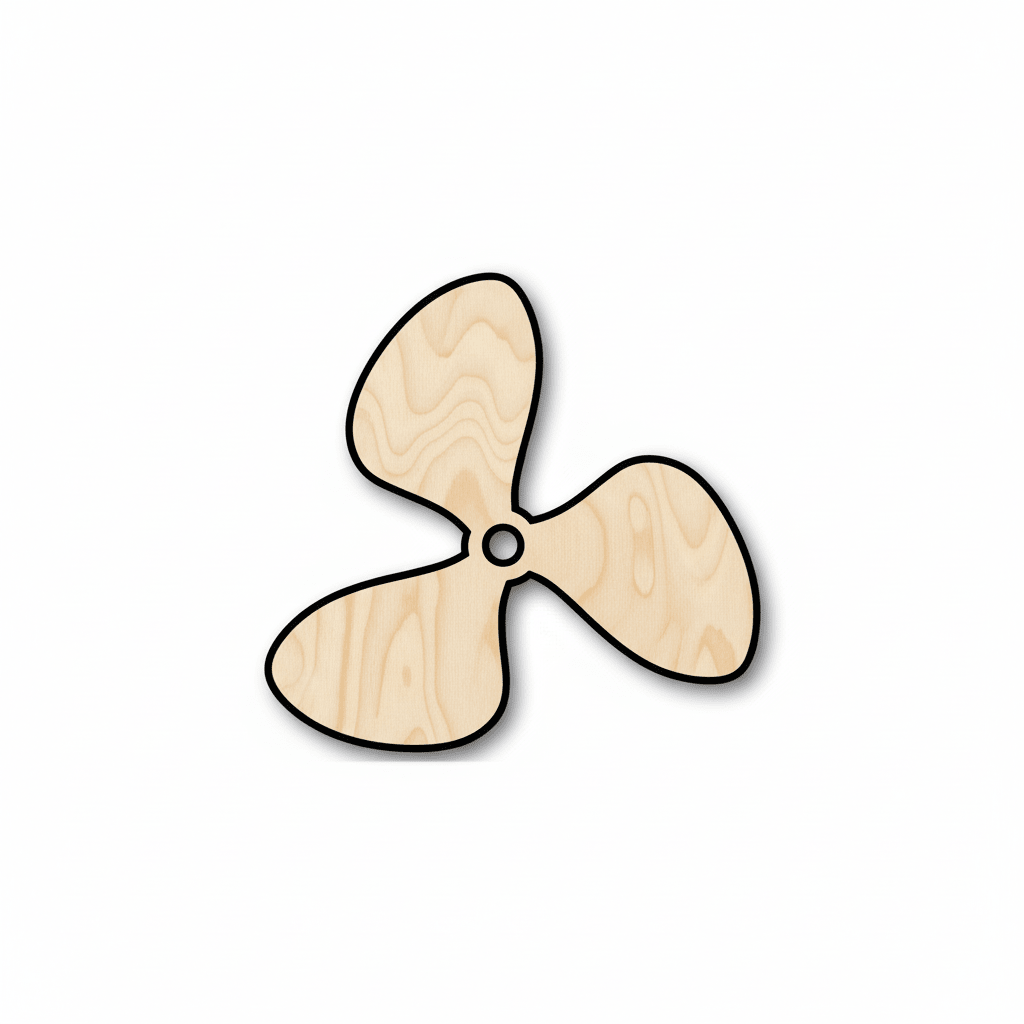 Unfinished Wood Shape Cut Out Wood Propeller Shape - Fishing - Boat ...