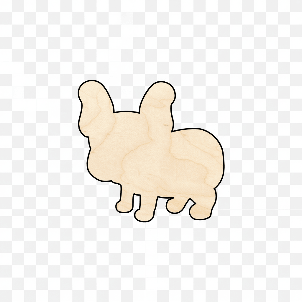 Wood Pug Shape – Baltic Birch Plywood DIY Wood Craft Shapes Blank Door Hanger Wooden Cutout Cut Outs - Unfinished - NameSigns.com
