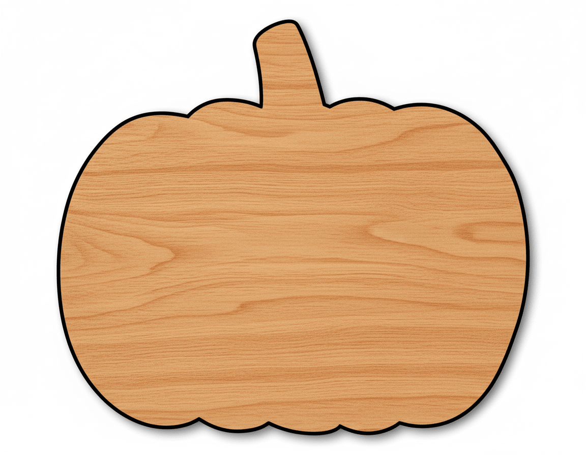 Wood Pumpkin - Laser Cut Baltic Birch Plywood | Handmade Wood Cutouts Blank Door Hanger Wooden Cutout Cut Outs - Unfinished - NameSigns.com
