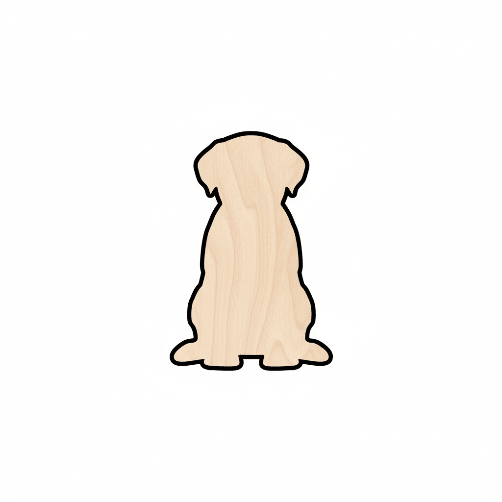 Wood Puppy Shape – Baltic Birch Plywood DIY Wooden Cutouts Craft Blank Door Hanger Wooden Cutout Cut Outs - Unfinished - NameSigns.com