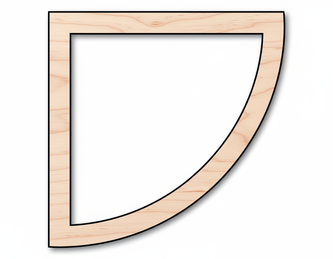 Wood Quarter Circle Outline Shape DIY Craft Cutout Blank Door Hanger Wooden Cutout Cut Outs - Unfinished - NameSigns.com