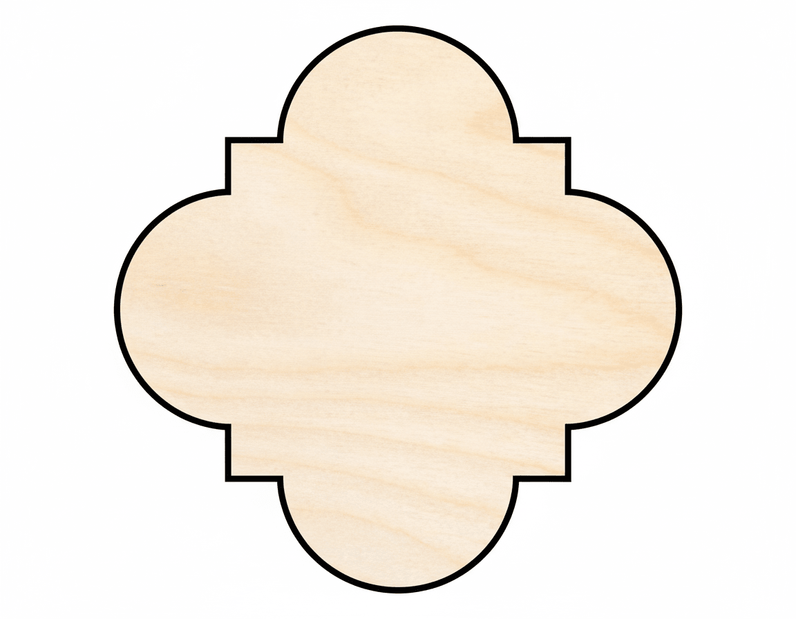 Wood Quatrefoil Shape - Craft - Blank Door Hanger Wooden Cutout Cut Outs - Unfinished - NameSigns.com