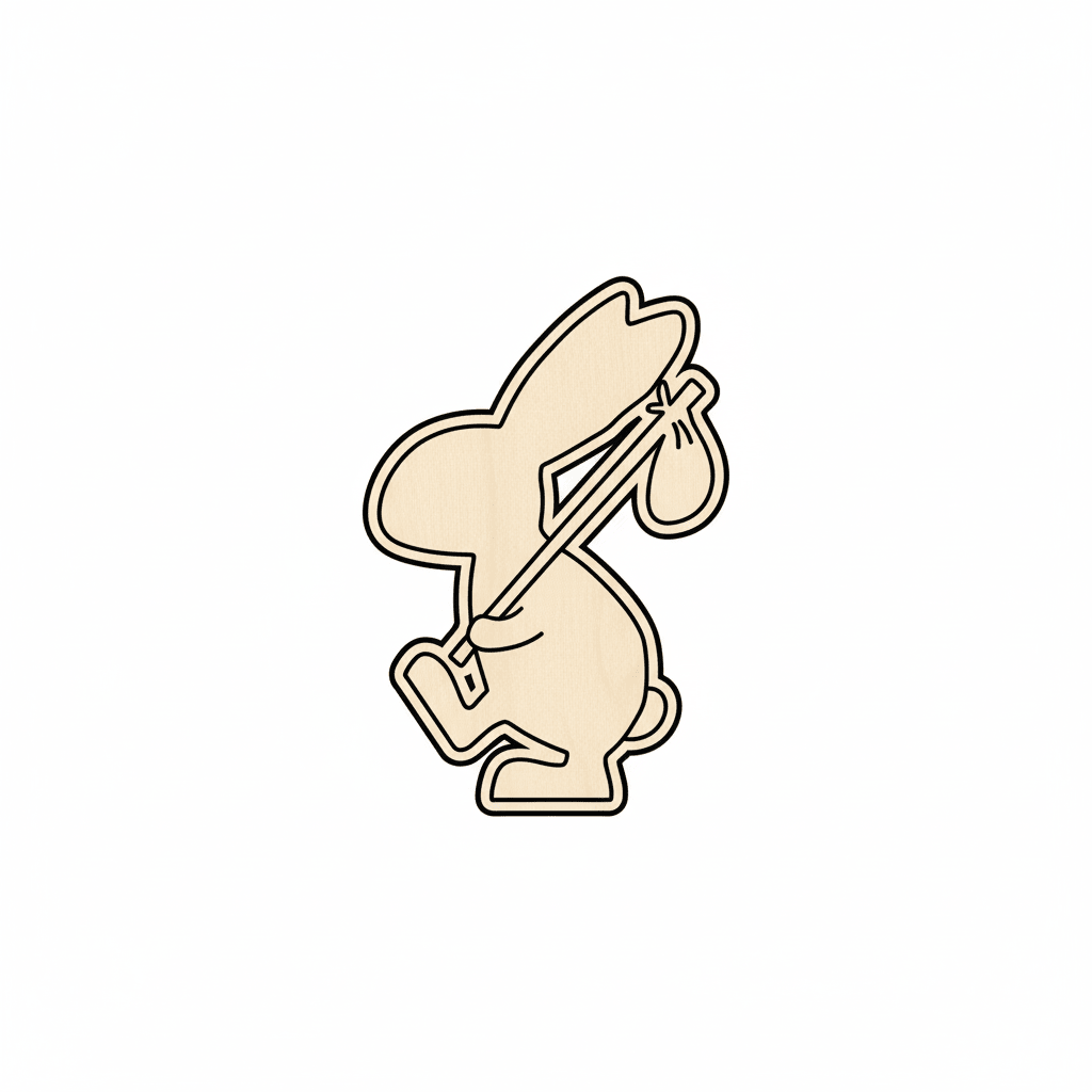 Wood Rabbit – Wooden Animal Cutout for DIY Wood Projects Up to 46" Blank Door Hanger Wooden Cutout Cut Outs - Unfinished - NameSigns.com
