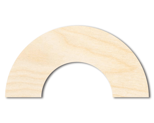 Wood Rainbow | Laser Cut Wood Shape - Natural Wooden Craft Supplies for Painting Blank Door Hanger Wooden Cutout Cut Outs - Unfinished - NameSigns.com