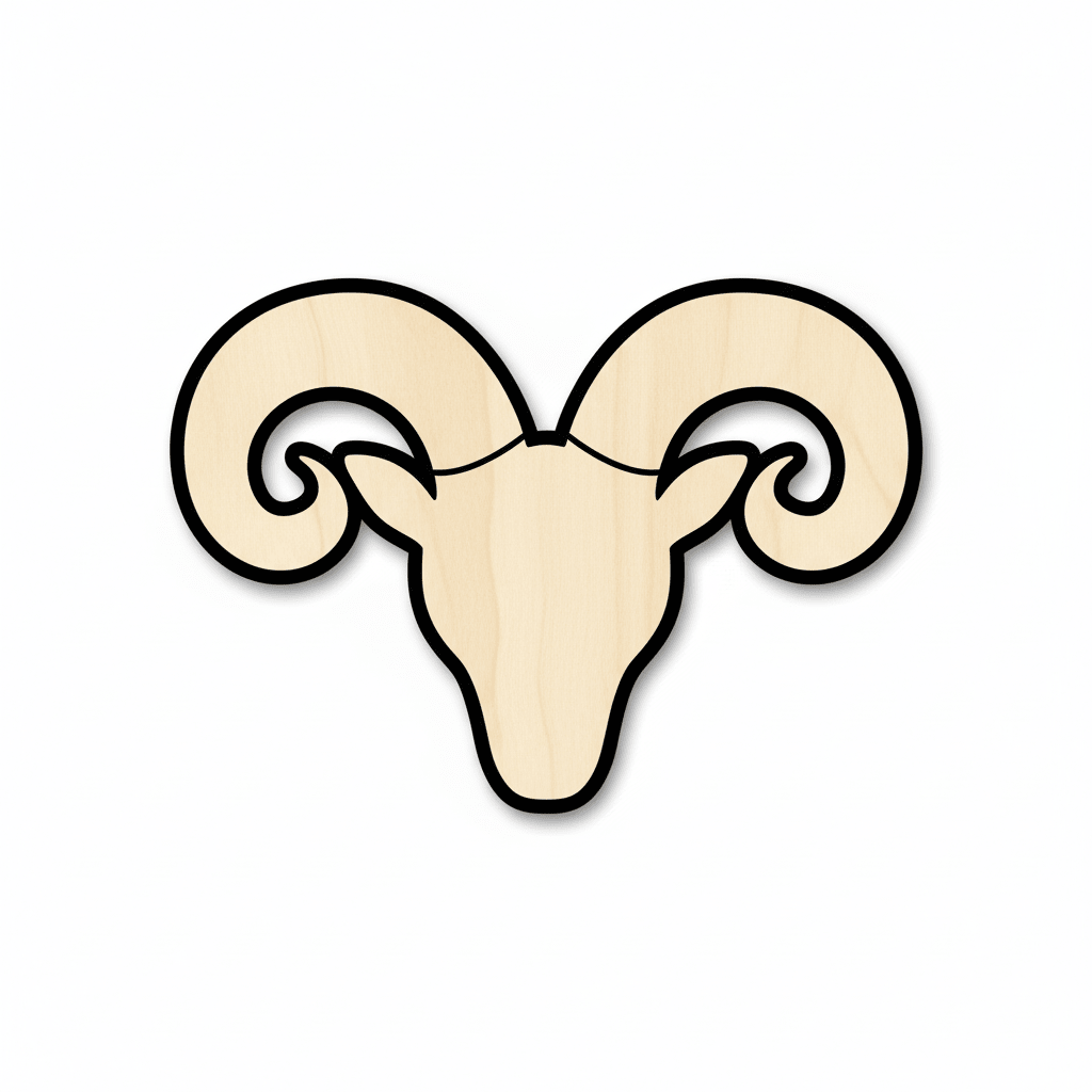 Wood Ram Head | Rustic Farm Animal Decor - DIY Wood Craft Shapes 46" Blank Door Hanger Wooden Cutout Cut Outs - Unfinished - NameSigns.com