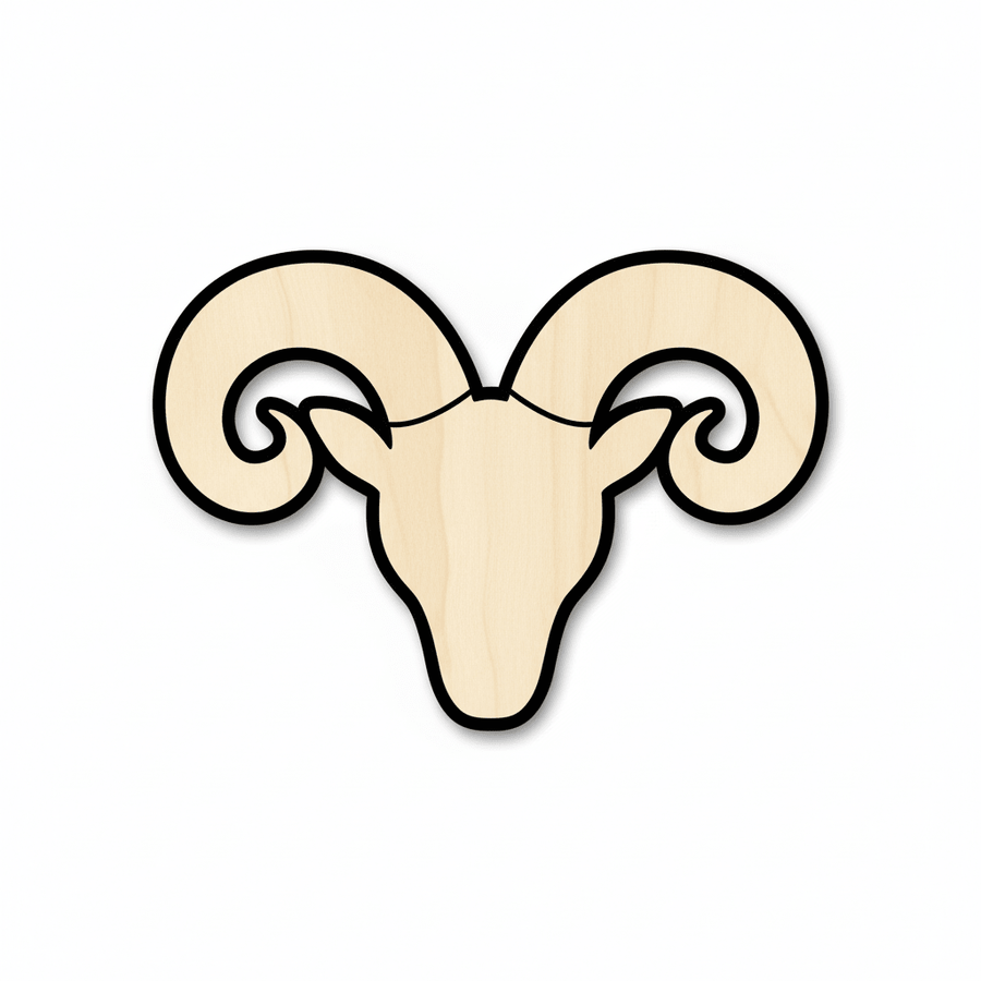 Wood Ram Head | Rustic Farm Animal Decor - DIY Wood Craft Shapes 46" Blank Door Hanger Wooden Cutout Cut Outs - Unfinished - NameSigns.com
