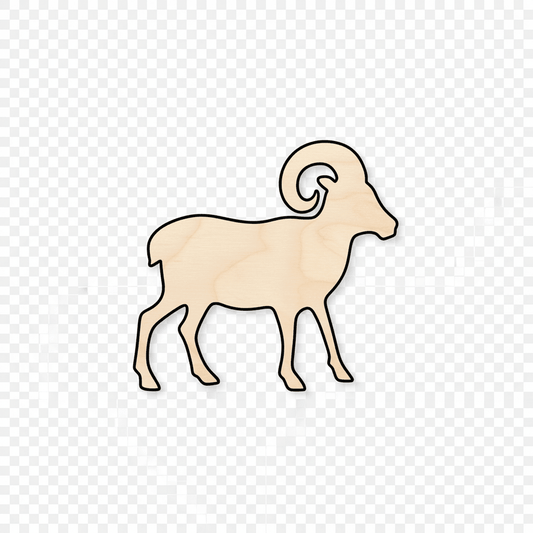 Wood Ram Shape – Farm Animal Cutout for DIY Wood Crafts Up to 46" Blank Door Hanger Wooden Cutout Cut Outs - Unfinished - NameSigns.com