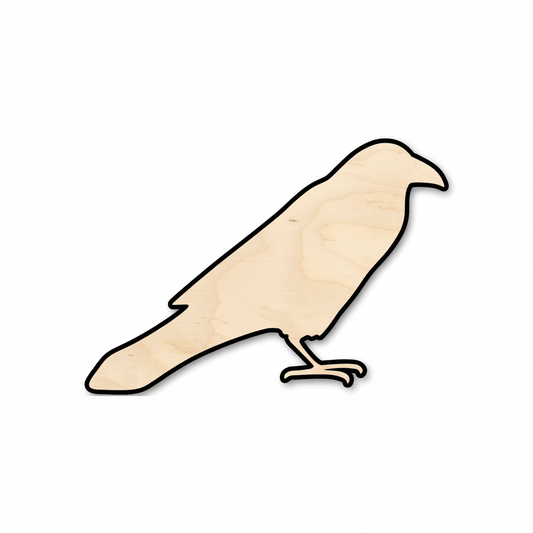 Wood Raven - Rustic Bird Silhouette Cutout for DIY Crafts 46" Blank Door Hanger Wooden Cutout Cut Outs - Unfinished - NameSigns.com