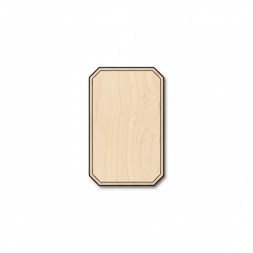 Wood Rectangle Gem Shape - Craft - Blank Door Hanger Wooden Cutout Cut Outs - Unfinished - NameSigns.com