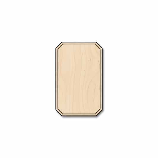 Wood Rectangle Gem Shape - Craft - Blank Door Hanger Wooden Cutout Cut Outs - Unfinished - NameSigns.com