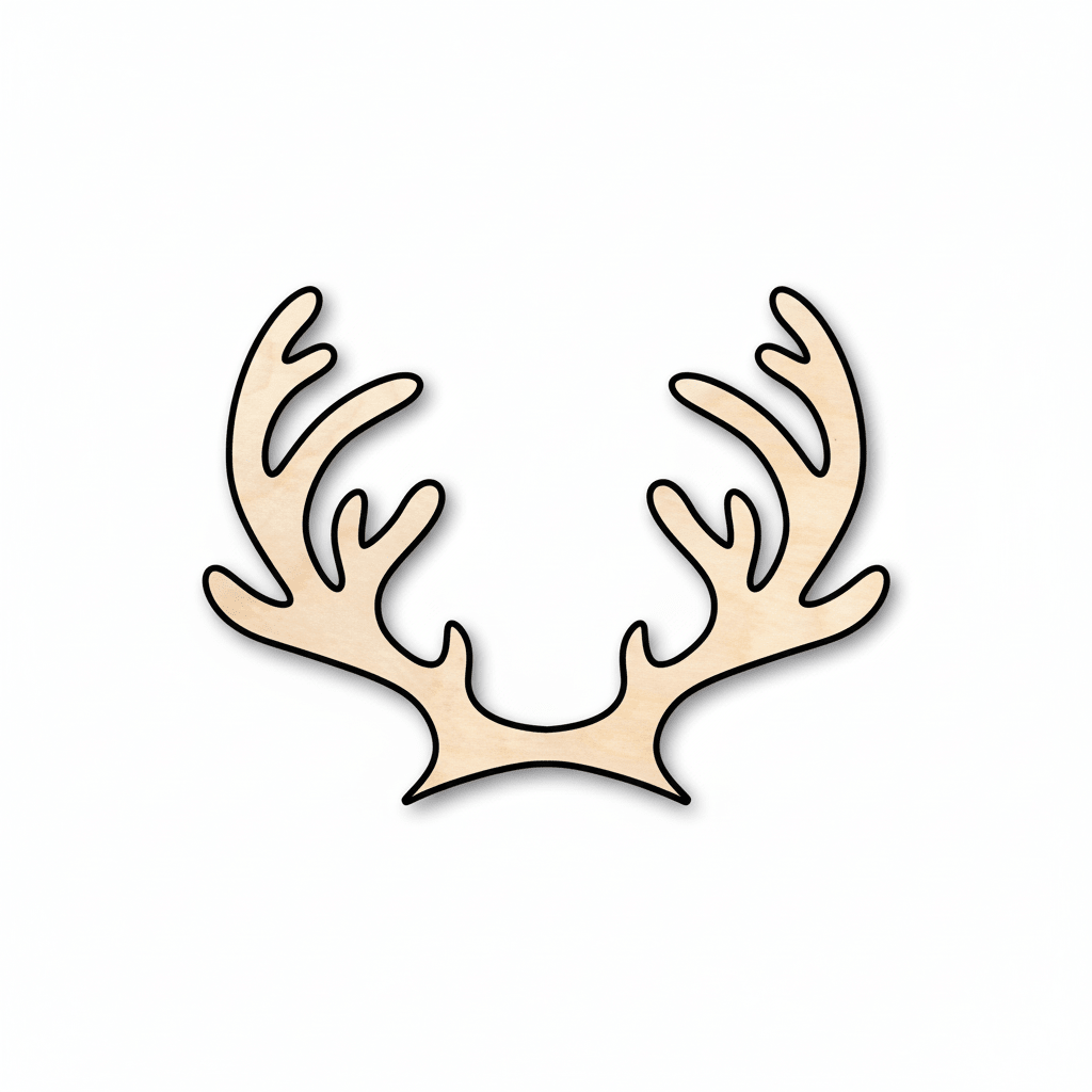 Wood Reindeer Antlers - Birch Plywood Crafts | Rustic Holiday Decor Blank Door Hanger Wooden Cutout Cut Outs - Unfinished - NameSigns.com