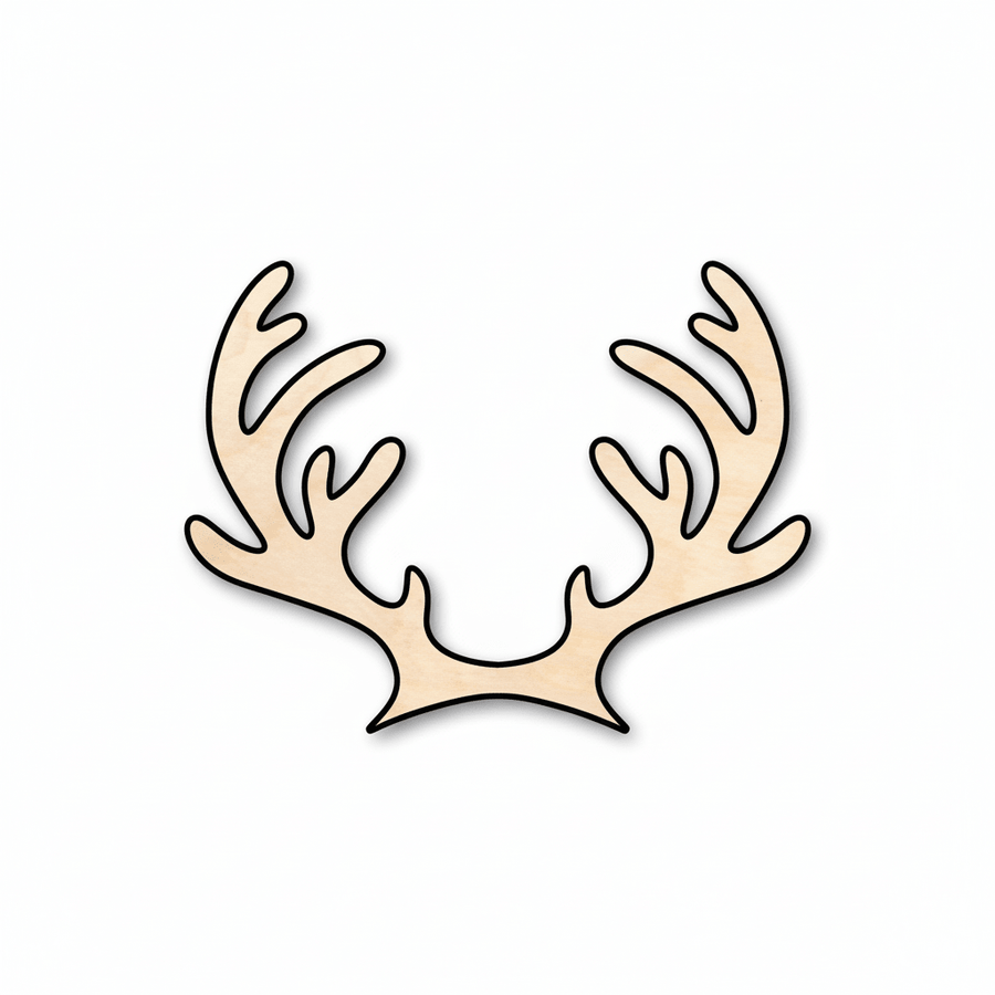 Wood Reindeer Antlers - Birch Plywood Crafts | Rustic Holiday Decor Blank Door Hanger Wooden Cutout Cut Outs - Unfinished - NameSigns.com
