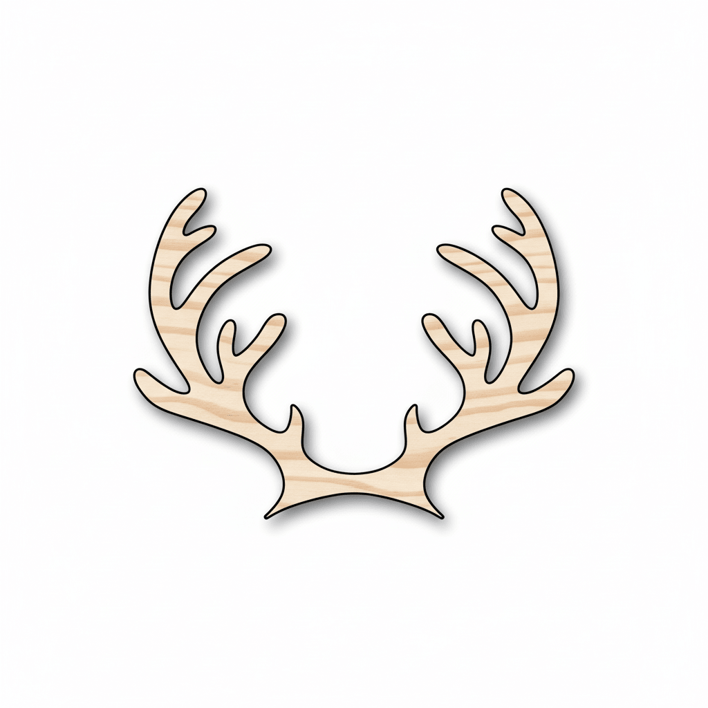 Wood Reindeer Antlers – Large Wood Craft Shapes for DIY Projects Blank Door Hanger Wooden Cutout Cut Outs - Unfinished - NameSigns.com