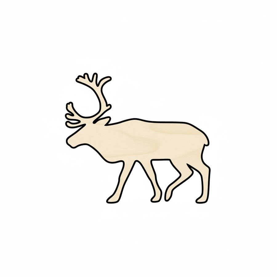 Wood Reindeer – Baltic Birch Plywood Cutout Up to 46" | DIY Wood Crafts Blank Door Hanger Wooden Cutout Cut Outs - Unfinished - NameSigns.com