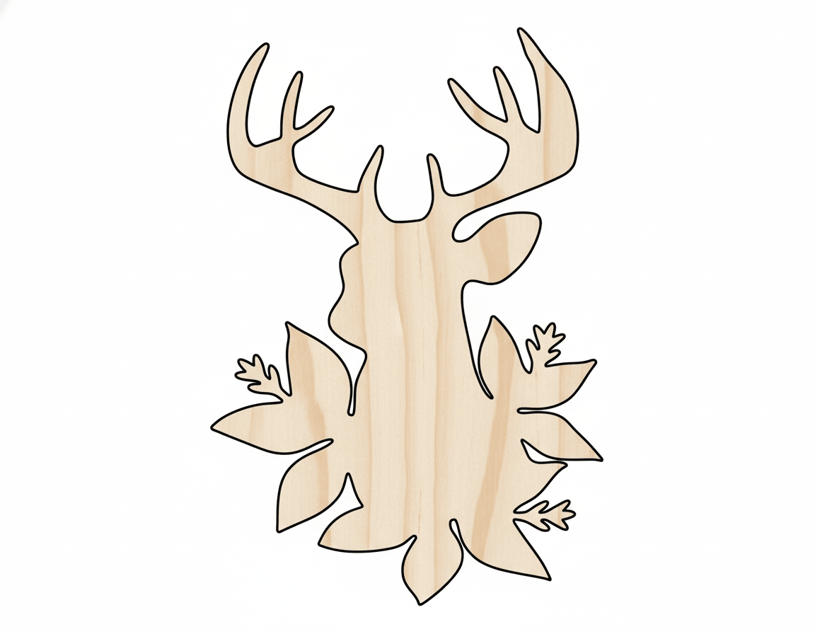 Wood Reindeer – Holiday Wood Cutouts | Birch Plywood Shapes Decor Blank Door Hanger Wooden Cutout Cut Outs - Unfinished - NameSigns.com