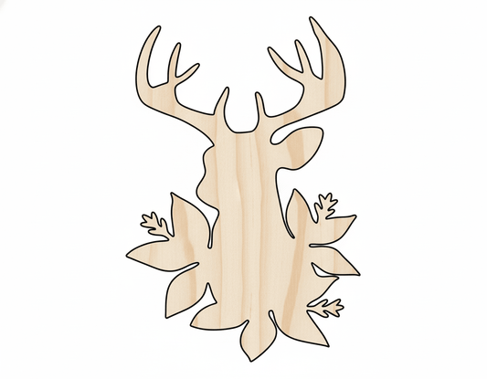 Wood Reindeer – Holiday Wood Cutouts | Birch Plywood Shapes Decor Blank Door Hanger Wooden Cutout Cut Outs - Unfinished - NameSigns.com