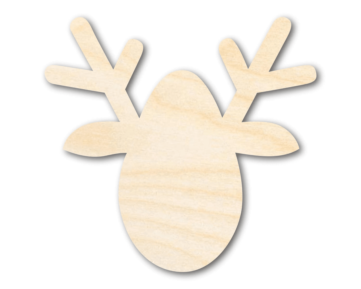Wood Reindeer | Laser Cut Wood Shape – Holiday Silhouette Art Blank Door Hanger Wooden Cutout Cut Outs - Unfinished - NameSigns.com
