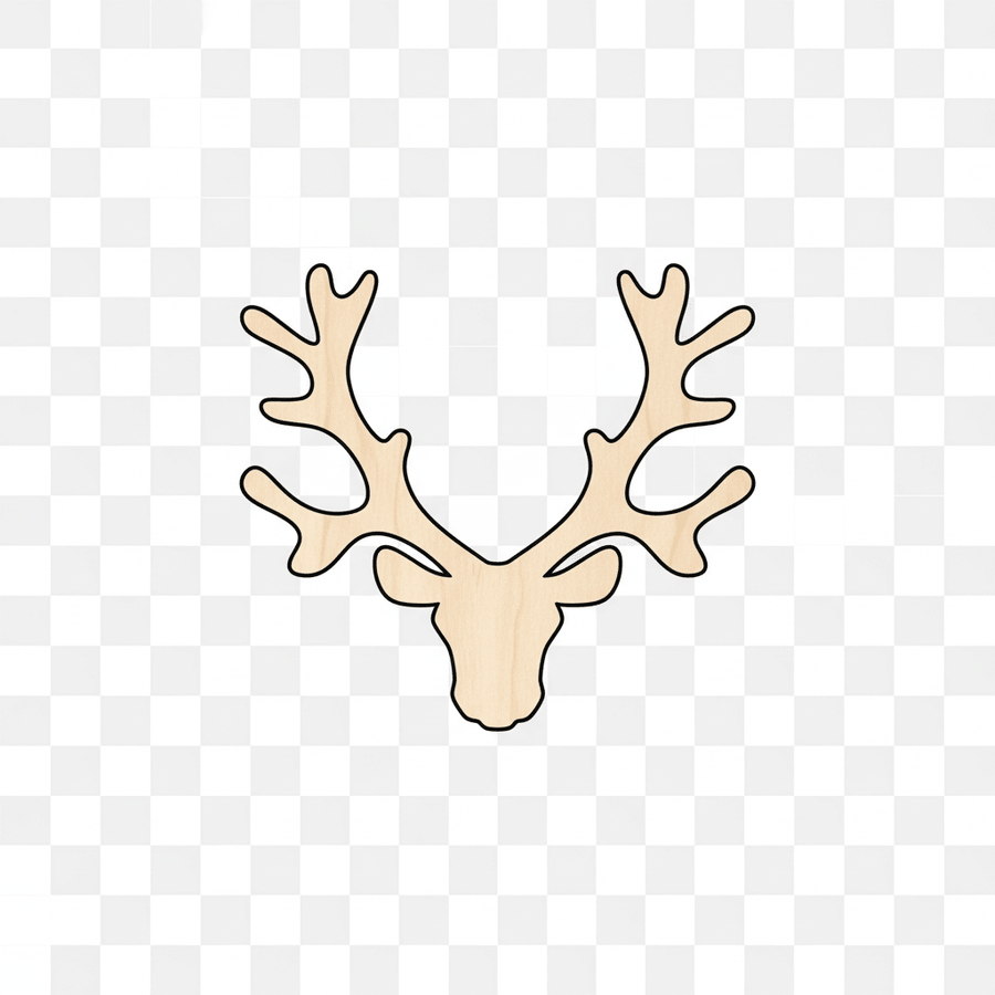 Wood Reindeer - Rustic Wildlife Wood Craft Shapes for DIY Projects Blank Door Hanger Wooden Cutout Cut Outs - Unfinished - NameSigns.com