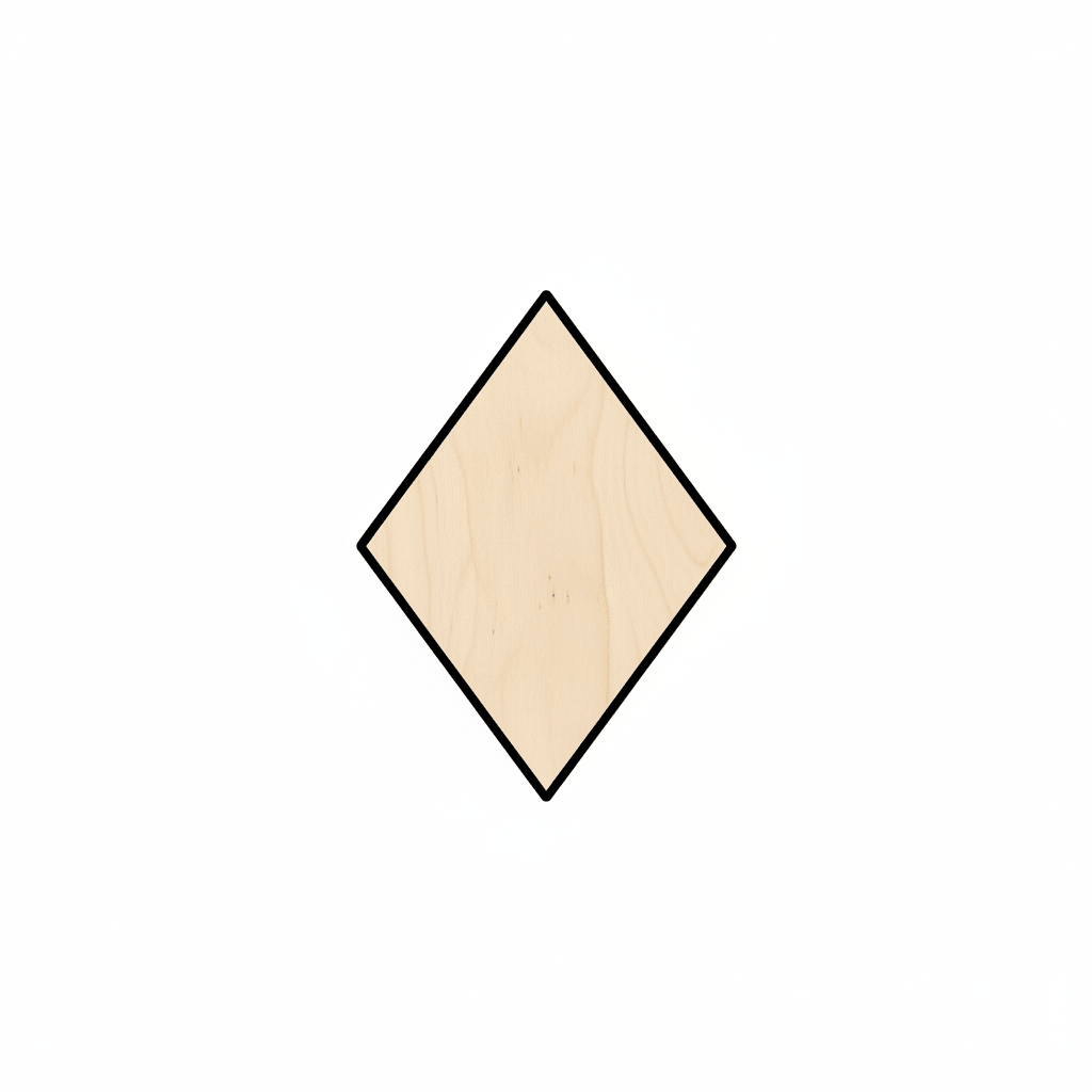 Wood Rhombus Shape - Craft - Blank Door Hanger Wooden Cutout Cut Outs - Unfinished - NameSigns.com