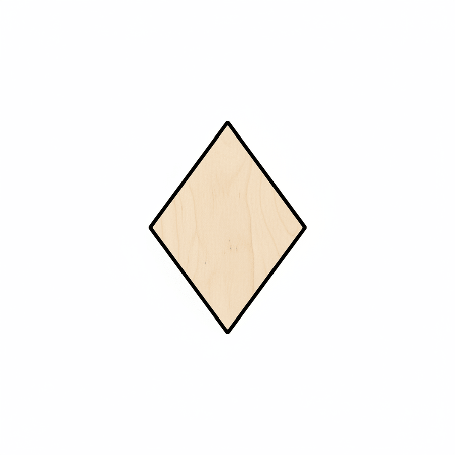 Wood Rhombus Shape - Craft - Blank Door Hanger Wooden Cutout Cut Outs - Unfinished - NameSigns.com