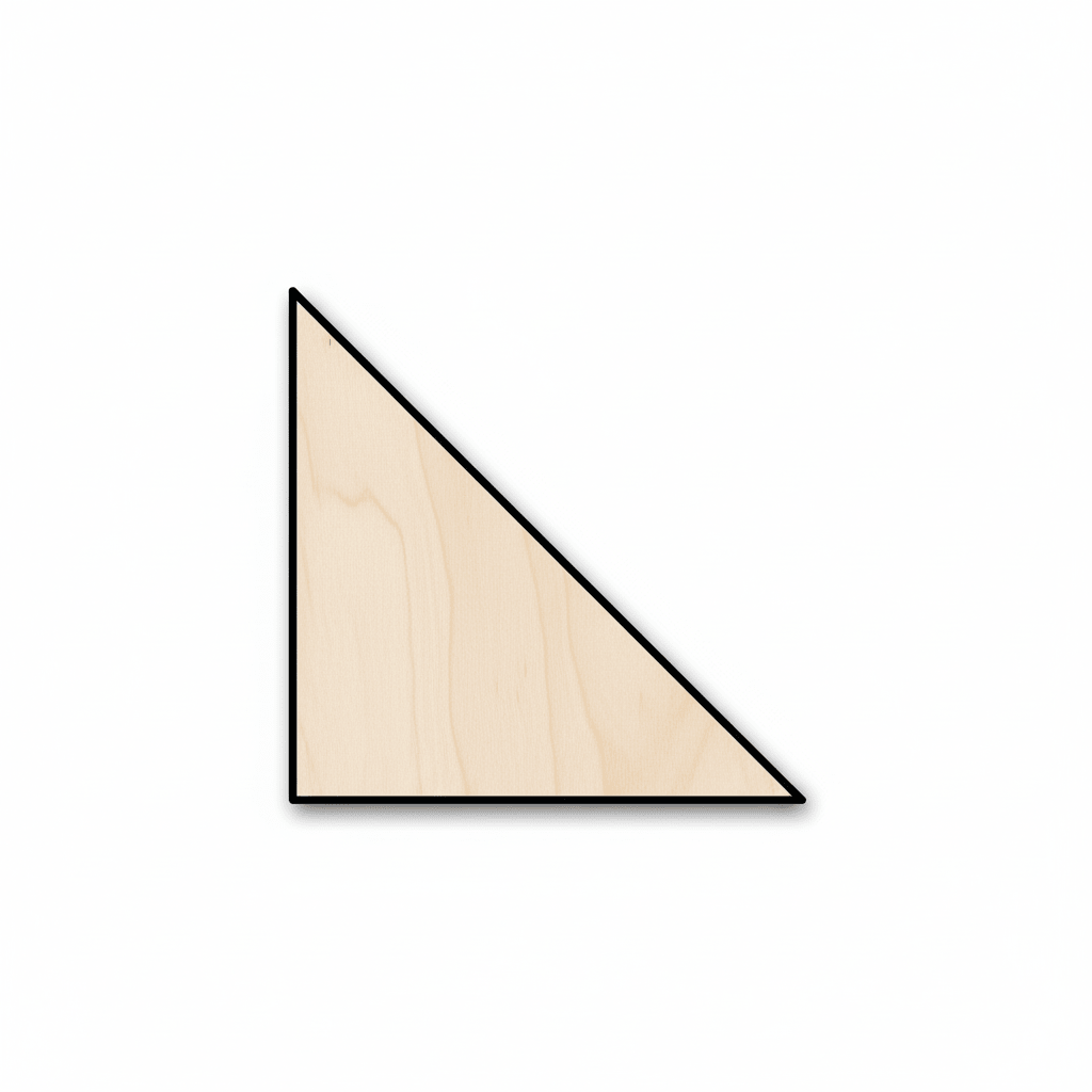 Wood Right Triangle Equilateral Shape - Craft - Blank Door Hanger Wooden Cutout Cut Outs - Unfinished - NameSigns.com