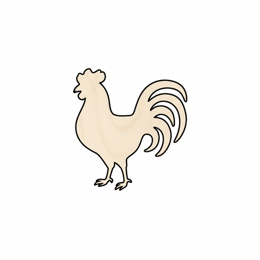 Wood Rooster – Rustic Farm Animal Decor | DIY Wood Craft Shapes 46" Blank Door Hanger Wooden Cutout Cut Outs - Unfinished - NameSigns.com