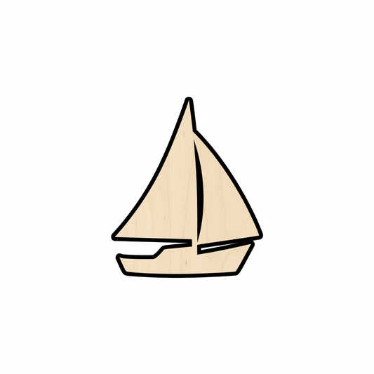 Wood Sailboat - Baltic Birch Plywood Boat Shape Cutout for Nautical Crafts Blank Door Hanger Wooden Cutout Cut Outs - Unfinished - NameSigns.com