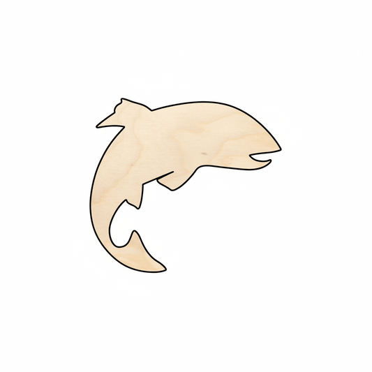 Wood Salmon Baltic Birch Plywood Craft Shapes – Paintable DIY Cutouts Blank Door Hanger Wooden Cutout Cut Outs - Unfinished - NameSigns.com