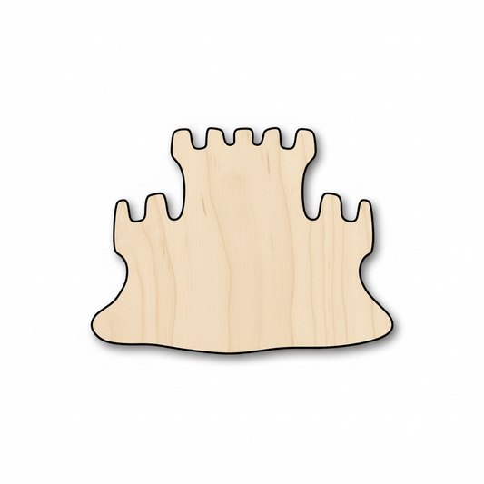 Wood Sandcastle – Custom Baltic Birch Plywood Craft Shapes for Nursery Decor Blank Door Hanger Wooden Cutout Cut Outs - Unfinished - NameSigns.com
