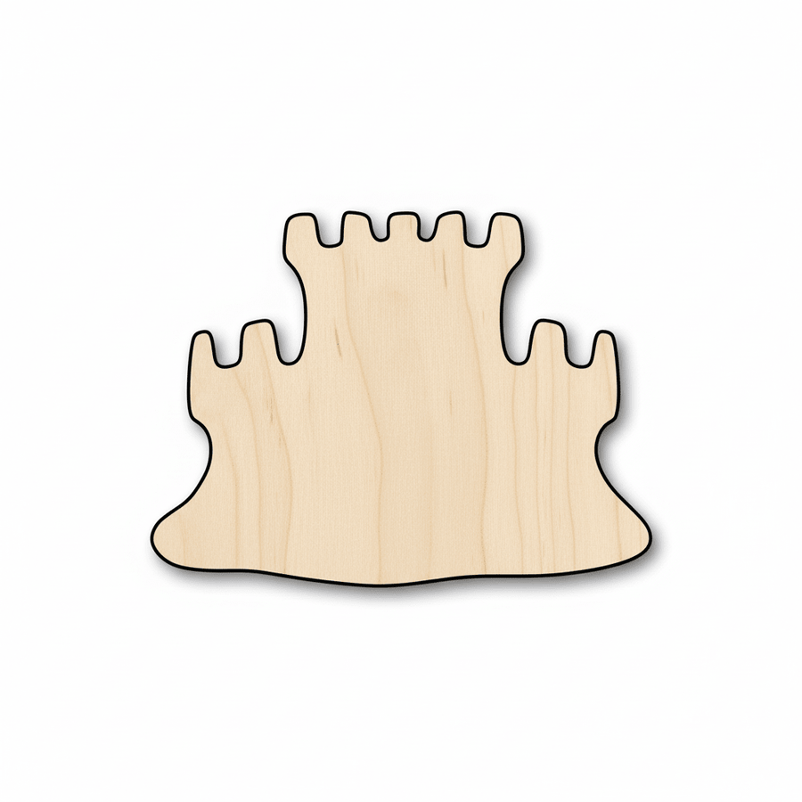 Wood Sandcastle – Custom Baltic Birch Plywood Craft Shapes for Nursery Decor Blank Door Hanger Wooden Cutout Cut Outs - Unfinished - NameSigns.com