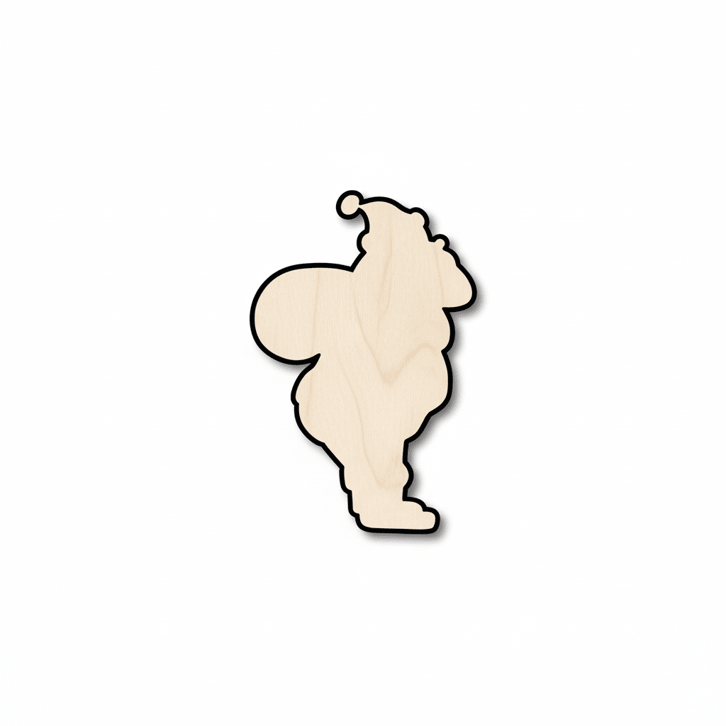 Wood Santa Shape – Laser Cut Wood Craft Shapes | Baltic Birch Plywood Blank Door Hanger Wooden Cutout Cut Outs - Unfinished - NameSigns.com