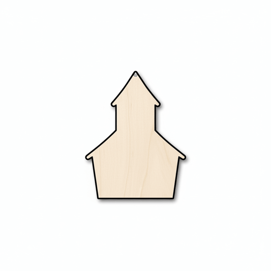 Wood School House Shape - Craft - Blank Door Hanger Wooden Cutout Cut Outs - Unfinished - NameSigns.com