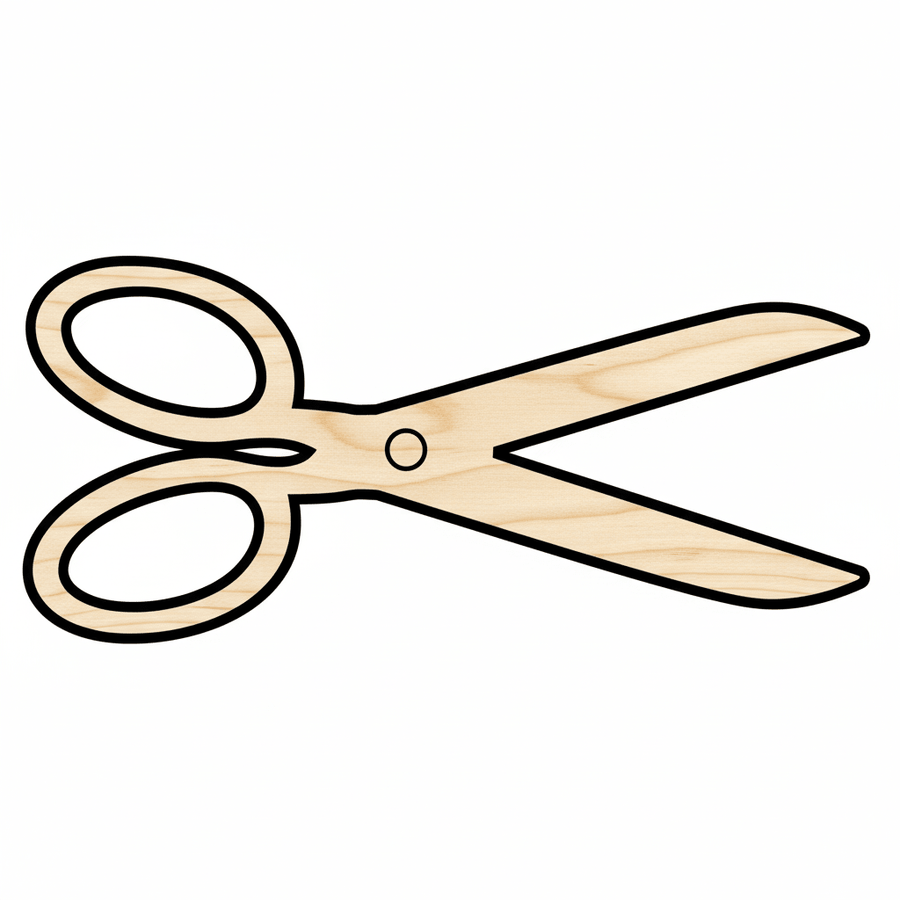 Wood Scissors Silhouette - Craft - Blank Door Hanger Wooden Cutout Cut Outs - Unfinished - NameSigns.com