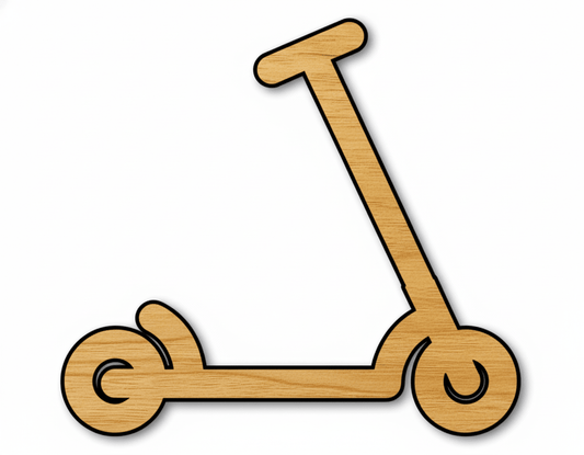 Wood Scooter – Custom Baltic Birch Plywood Cutout for Crafts Blank Door Hanger Wooden Cutout Cut Outs - Unfinished - NameSigns.com