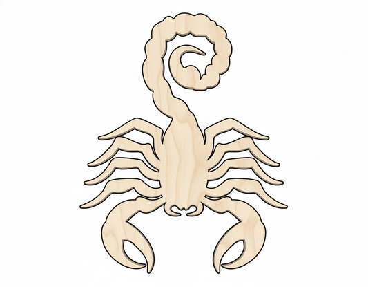 Wood Scorpio | Laser Cut Zodiac Wood Craft Supplies Sign Blank Door Hanger Wooden Cutout Cut Outs - Unfinished - NameSigns.com