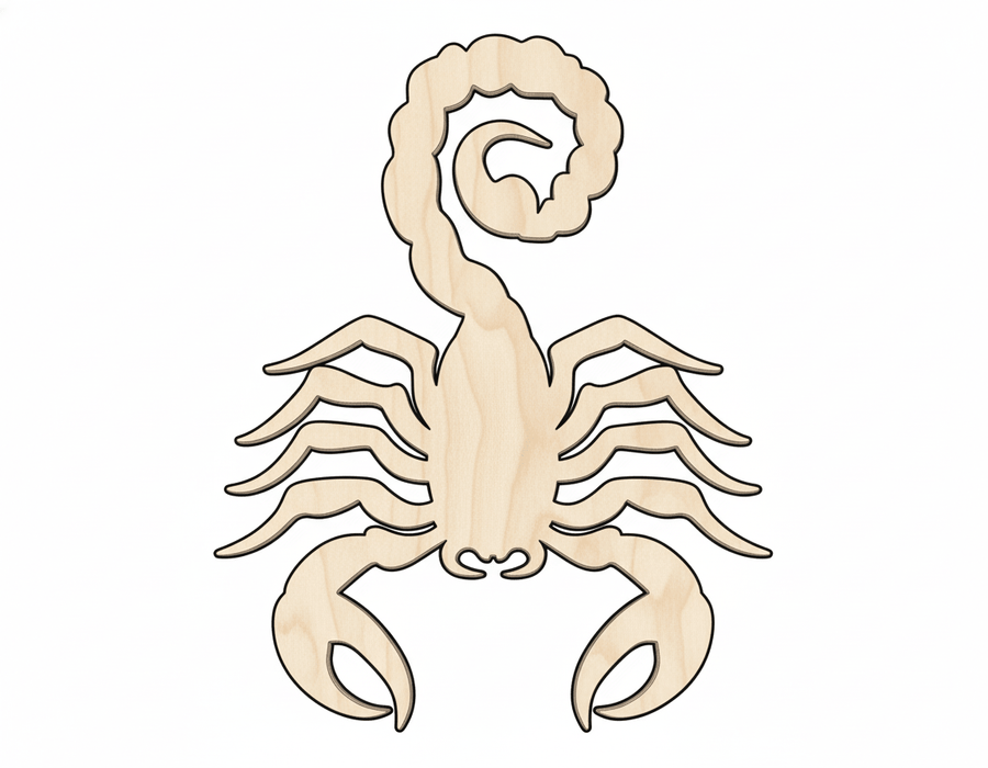 Wood Scorpio | Laser Cut Zodiac Wood Craft Supplies Sign Blank Door Hanger Wooden Cutout Cut Outs - Unfinished - NameSigns.com