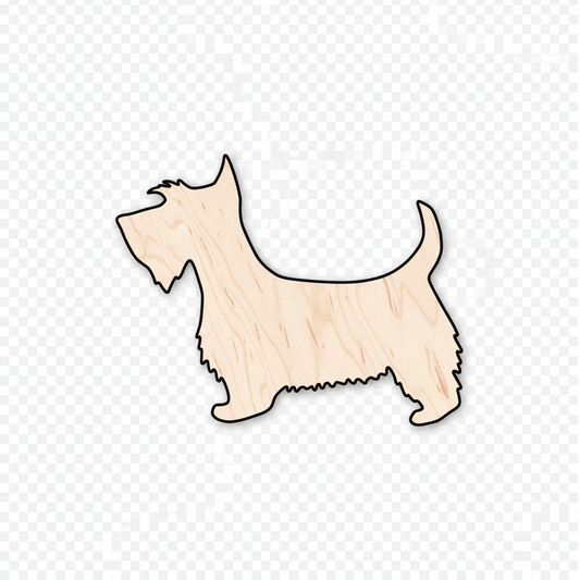 Wood Scottie Dog - Natural Wooden Pet Shapes & DIY Crafts Up to 46" Blank Door Hanger Wooden Cutout Cut Outs - Unfinished - NameSigns.com