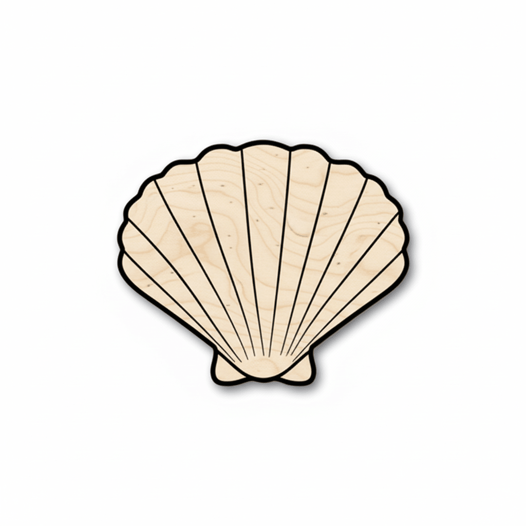 Shell Cutout Pattern Unfinished Wood Shape Cut Out Wood Sea Shell Clam Shape - Craft ...